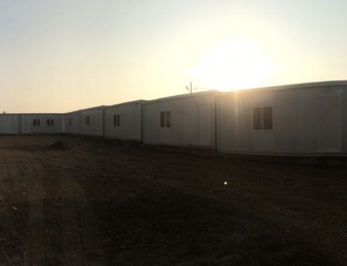 Yazidi refugee school buildings arrive on site