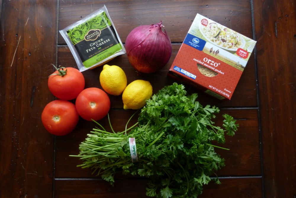 Ingredients for Orzo Salad