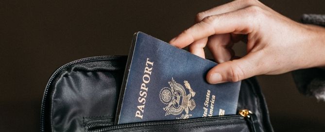Hand Holding American Passport